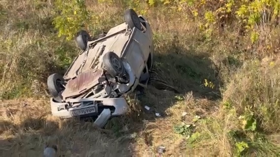Водитель и пассажир пострадали в улетевшей в кювет легковушке в Лукояновском районе - фото 1