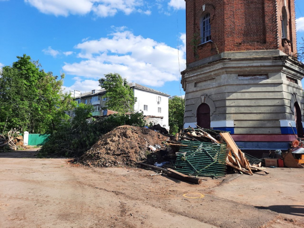 Началось благоустройство площади у водонапорной башни в Арзамасе