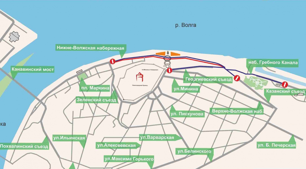 Движение транспорта будет приостановлено на участке Нижневолжской набережной 12 августа - фото 1
