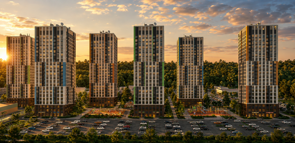 Строительство нового микрорайона началось недалеко от Мызинского моста - фото 1
