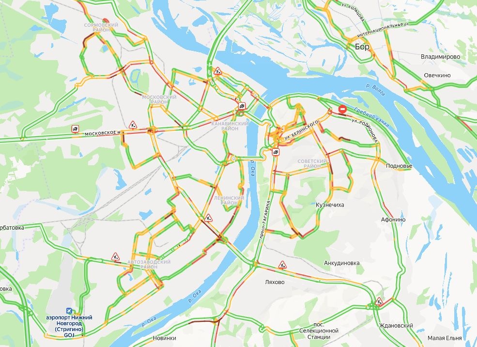 Огромные пробки сковали Нижний Новгород утром 27 января - фото 1