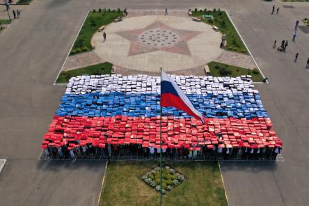 Более 1 200 нижегородцев создали изображения триколора и числа &laquo;800&raquo; в Парке Победы