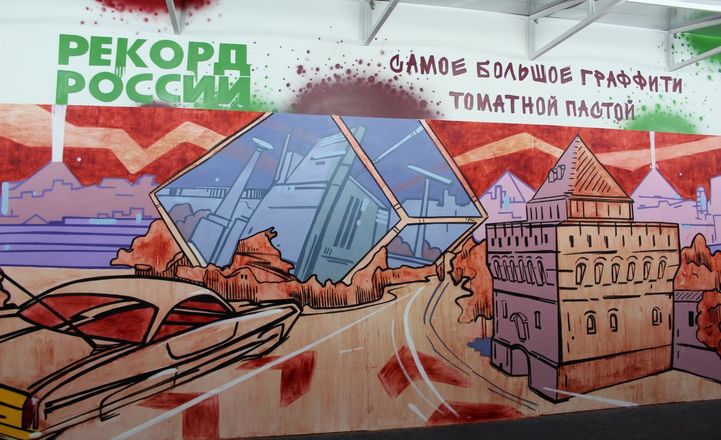 Есть рекорд: самое большое в России томатное граффити появилось в Нижнем Новгороде - фото 3