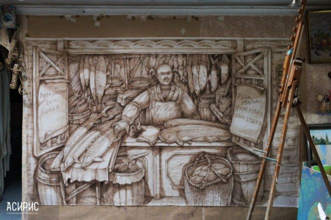 Панно &laquo;Рыбная лавка&raquo; появилось на улице Кожевенной в Нижнем Новгороде - фото 2