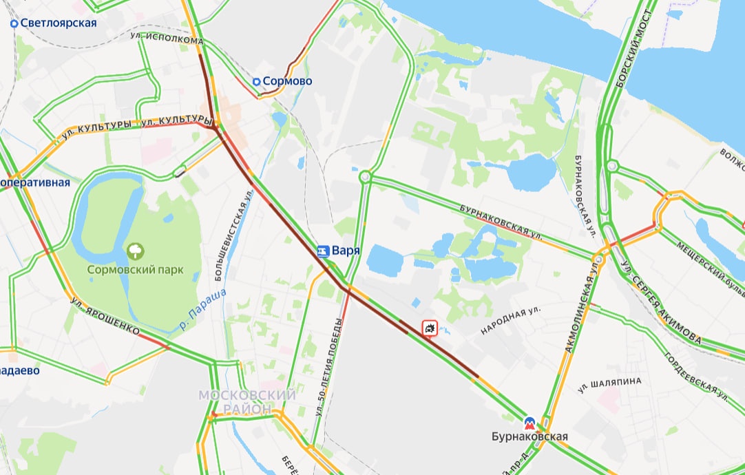 Огромная пробка образовалась на Сормовском шоссе из-за массового ДТП - фото 2